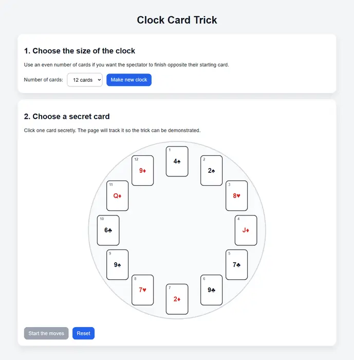 Clock Card Trick